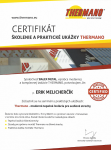 Certifikát o teoreticko-praktickom školení Thermano